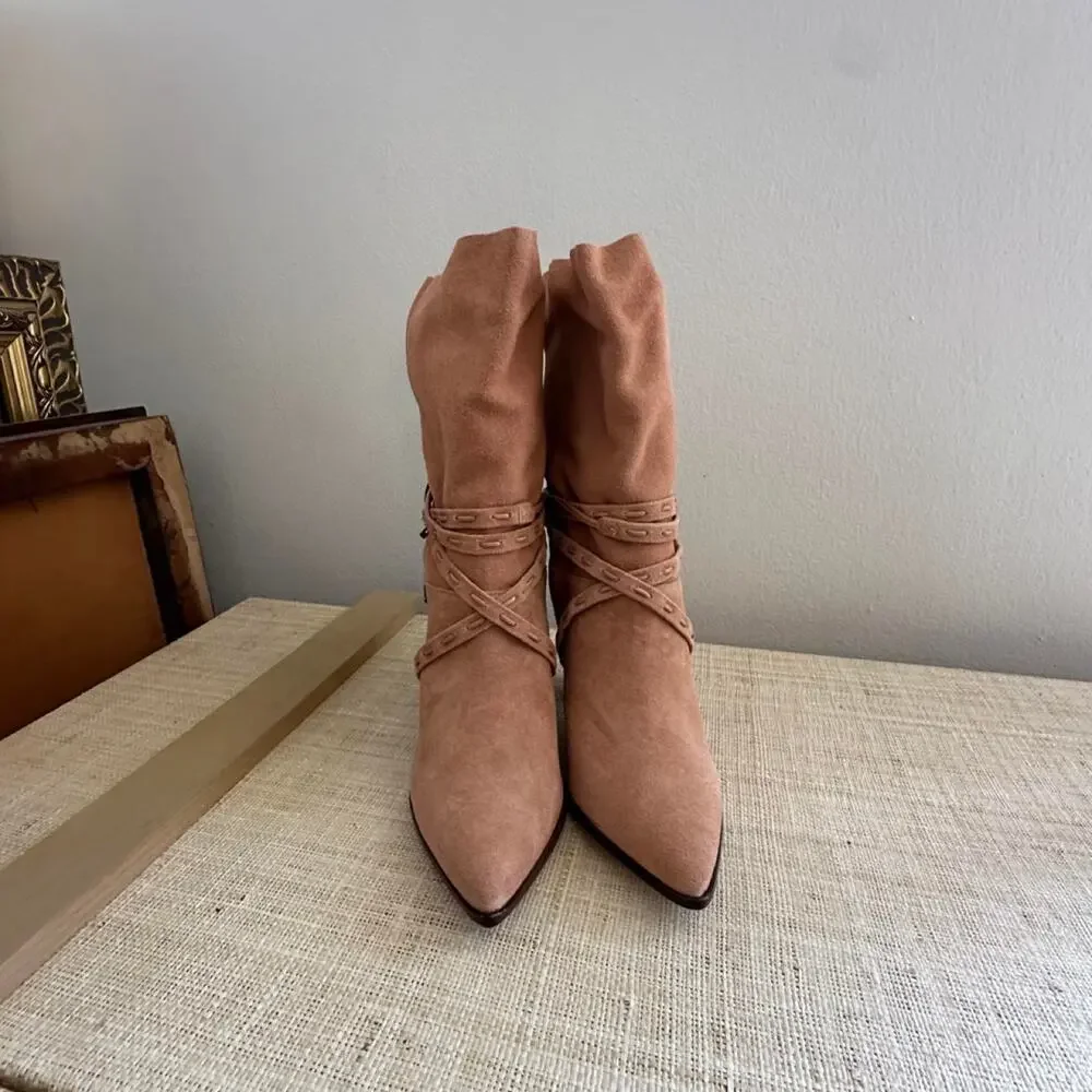 Schutz tan suede ankle boots